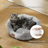 Picture of Bedsure Dog Beds for Small Dogs - Round Cat Beds for Indoor Cats, Washable Pet Bed for Puppy and Kitten with Slip-Resistant Bottom, 20 Inches, Pale Grey