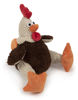 Picture of goDog Checkers Fat Rooster Squeaky Plush Dog Toy, Chew Guard Technology - Brown, Large