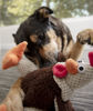 Picture of goDog Checkers Fat Rooster Squeaky Plush Dog Toy, Chew Guard Technology - Brown, Large