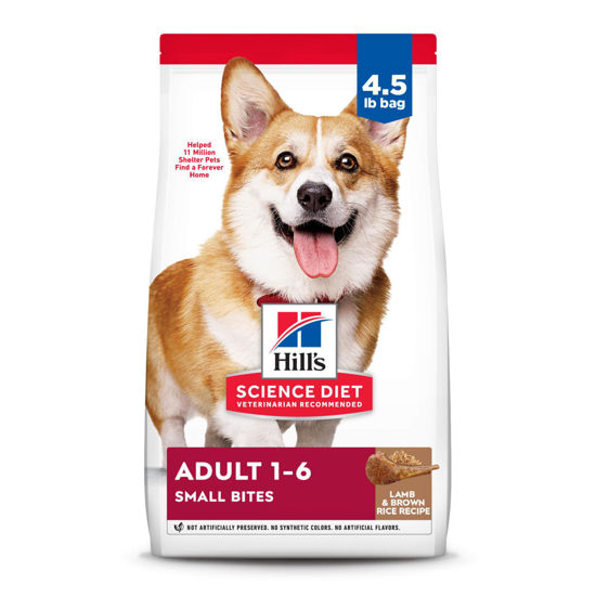 Picture of Hill's Science Diet Adult 1-6, Adult 1-6 Premium Nutrition, Small Kibble, Dry Dog Food, Lamb & Brown Rice, 4.5 lb Bag