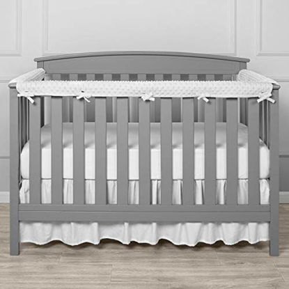 Picture of TILLYOU 3-Piece Padded Baby Crib Rail Cover Protector Set from Chewing, Safe Teething Guard Wrap for Standard Cribs, 100% Silky Soft Microfiber Polyester, Fits Side and Front Rails, Minky