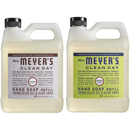 Picture of MRS. MEYER'S CLEAN DAY Liquid Hand Soap Refill Scent Variety Pack (Lemon Verbena + Lavender)