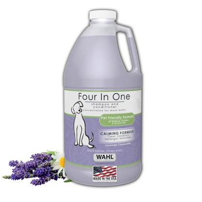 Picture of Wahl USA 4-in-1 Calming Pet Shampoo for Dogs - Cleans, Conditions, Detangles, & Moisturizes with Lavender Chamomile - Pet Friendly Formula - 64 Oz - Model 821000-050