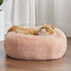 Picture of Bedsure Calming Cat Beds for Indoor Cats - Small Cat Bed Washable 20 inches, Anti-Slip Round Fluffy Plush Faux Fur Pet Bed, Fits up to 15 lbs Pets, Pink