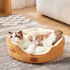 Picture of Bedsure Dog Beds for Small Dogs - Round Cat Beds for Indoor Cats, Washable Pet Bed for Puppy and Kitten with Slip-Resistant Bottom, 20 Inches, Yolk Yellow