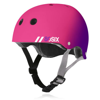 Picture of 80Six Dual Certified Kids Bike, Skate, and Scooter Helmet, Pink Purple Fade, Small/Medium - Ages 8+