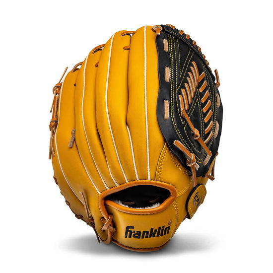 Picture of Franklin Sports unisex adult 13" - Modified Trapeze Web Baseball and Softball Glove Fieldmaster Youth Men s Wo, Tan, 13 US