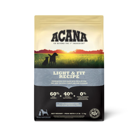 Picture of ACANA Adult Dry Dog Food, Light & Fit Recipe, Grain Free Dog Food, 4.5lb