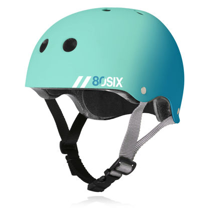 Picture of 80Six Dual Certified Kids Bike, Skate, and Scooter Helmet, Surf Green Teal Fade, Junior - Ages 5+