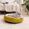 Picture of Love's cabin Yellow Round Donut Cat Bed, 20x20in, Soft Durable Fabric, Anti-Slip Water-Resistant, Washable Pet Bed