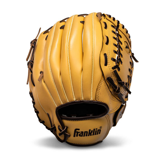 Picture of Franklin Sports unisex adult 12" - Trapeze Web Baseball and Softball fielding glove, Camel, 12 US