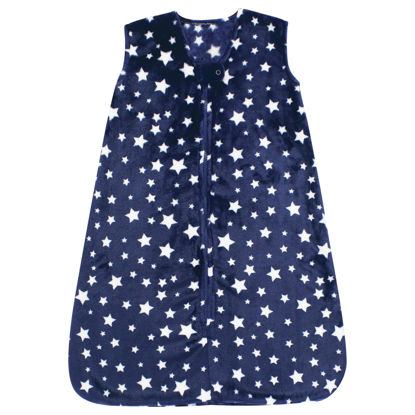 Picture of Hudson Baby Unisex Baby Plush Sleeping Bag, Sack, Blanket, Navy Stars Sleeveless, 18-24 Months