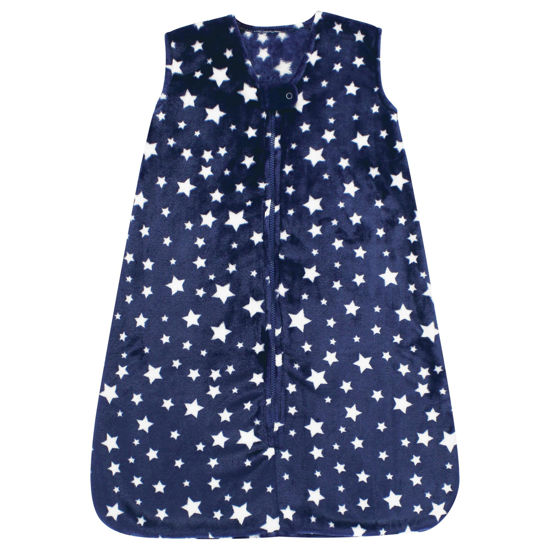 Picture of Hudson Baby Unisex Baby Plush Sleeping Bag, Sack, Blanket, Navy Stars Sleeveless, 18-24 Months