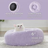 Picture of Bedsure Calming Cat Beds for Indoor Cats - Small Cat Bed Washable 20 inches, Anti-Slip Round Fluffy Plush Faux Fur Pet Bed, Fits up to 15 lbs Pets, Purple