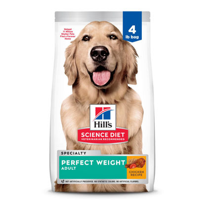 Picture of Hill's Science Diet Perfect Weight, Adult 1-6, Weight Management Support, Dry Dog Food, Chicken Recipe, 4 lb Bag