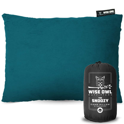 Picture of Wise Owl Outfitters Camping Pillow - Camping Essentials and Travel Pillow for Airplanes, Camping, and Travel - Memory Foam Washable Pillow - Small/Medium