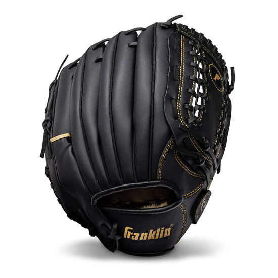 Picture of Franklin Sports Baseball and Softball Glove - Field Master - Baseball and Softball Mitt,Black/Gold, 12"