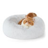 Picture of Bedsure Calming Cat Beds for Indoor Cats - Small Cat Bed Washable 20 inches, Anti Anxiety Round Fluffy Plush Faux Fur Pet Bed, Fits up to 15 lbs Pets, Frost Grey