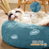 Picture of Bedsure Calming Cat Beds for Indoor Cats - Small Cat Bed Washable 20 inches, Anti-Slip Round Fluffy Plush Faux Fur Pet Bed, Fits up to 15 lbs Pets, Washed Blue