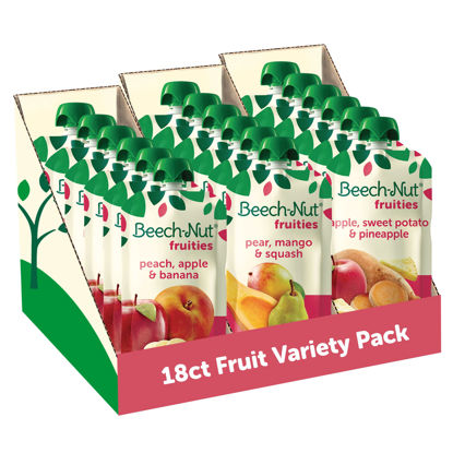 Picture of Beech-Nut Baby Food Pouches Variety Pack, Fruit Purees, 3.5 oz (18 Pack)