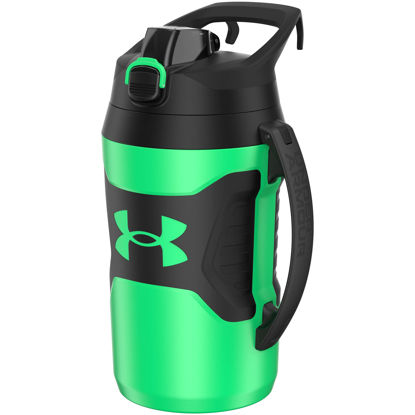 Picture of Under Armour Playmaker Sport Jug, Water Bottle with Handle, Foam Insulated & Leak Resistant, 64oz, Vapor Green/Black