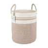 Picture of XUANGUO Cotton Rope Laundry Basket Hamper for Clothes Woven Storage Basket for Living Room Bedroom Boho Tall Rope Baskets for Blanket Toys Pillow Towels Baby Nursery Hamper Bin Large brown and white