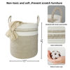 Picture of XUANGUO Cotton Rope Laundry Basket Hamper for Clothes Woven Storage Basket for Living Room Bedroom Boho Tall Rope Baskets for Blanket Toys Pillow Towels Baby Nursery Hamper Bin Large brown and white