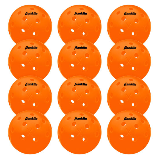 Picture of Franklin Sports X-40 Pickleballs - Outdoor Pickleballs - 12 Pack Bulk - USA Pickleball Approved - Lava - Official Ball of US Open Pickleball Championships