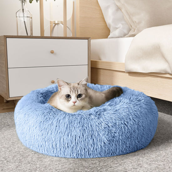 Picture of WESTERN HOME WH Calming Dog Bed & Cat Bed, Anti-Anxiety Donut Dog Cuddler Bed, Warming Cozy Soft Dog Round Bed, Dog Cat Cushion Bed for Small Medium Dogs and Cats