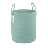 Picture of XUANGUO Cotton Rope Laundry Basket Hamper for Clothes Woven Storage Basket for Living Room Bedroom Boho Tall Rope Baskets for Blanket Toys Pillow Towels Baby Nursery Hamper Bin Large light green