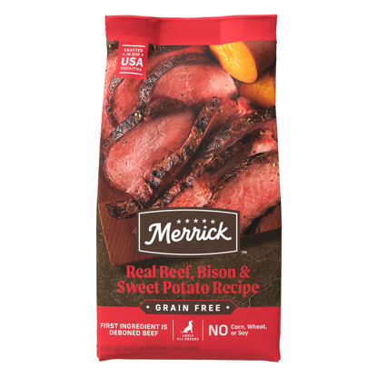 Picture of Merrick Premium Grain Free Dry Adult Dog Food, Wholesome And Natural Kibble With Beef, Bison And Sweet Potato - 4.0 lb. Bag