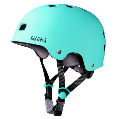 Picture of OutdoorMaster Skateboard Cycling Helmet - Two Removable Liners Ventilation Multi-Sport Scooter Roller Skate Inline Skating Rollerblading for Kids, Youth & Adults - L - Mint Green