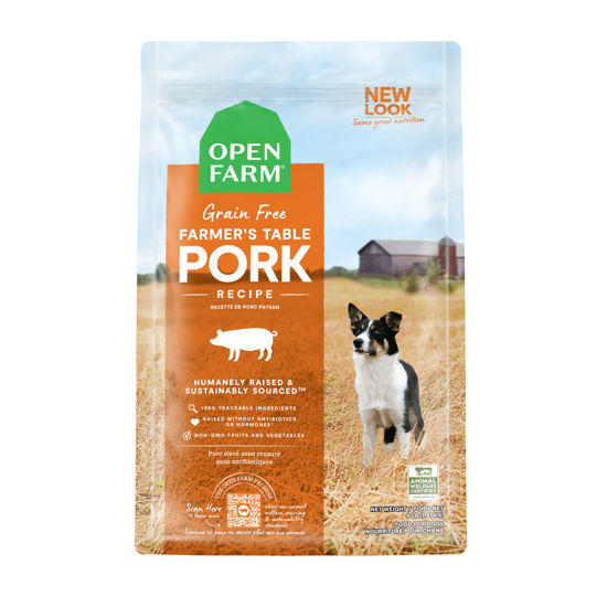 Picture of Open Farm Farmer's Table Pork Grain-Free Dry Dog Food, Family Farmed Pork Recipe with Non-GMO Superfoods and No Artificial Flavors or Preservatives, 4 lbs