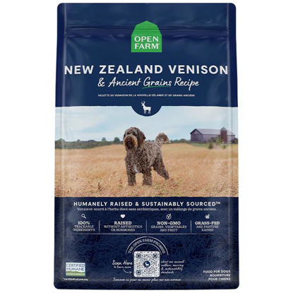 Picture of Open Farm Ancient Grains Dry Dog Food, Humanely Raised Meat Recipe with Wholesome Grains and No Artificial Flavors or Preservatives (New Zealand Venison Ancient Grain, 4 Pound (Pack of 1))