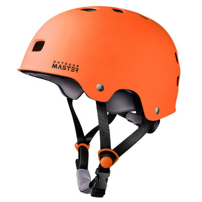 Picture of OutdoorMaster Skateboard Cycling Helmet - Two Removable Liners Ventilation Multi-Sport Scooter Roller Skate Inline Skating Rollerblading for Kids, Youth & Adults - XS - Orange