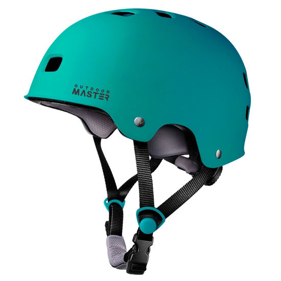 Picture of OutdoorMaster Skateboard Cycling Helmet - Two Removable Liners Ventilation Multi-Sport Scooter Roller Skate Inline Skating Rollerblading for Kids, Youth & Adults - L - Sea Green