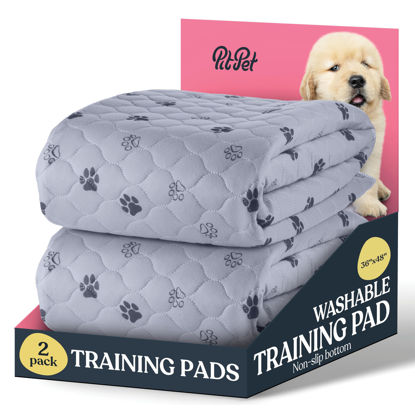 Picture of Super Absorbent Washable Pee Pads for Dogs - 2-Pack Superior Reusable Puppy Pads Pet Training Pads -100% Waterproof Dog Pee Pad Protects Against Urine Leakage Non-Slip Grip Prevents Slipping& Bunching