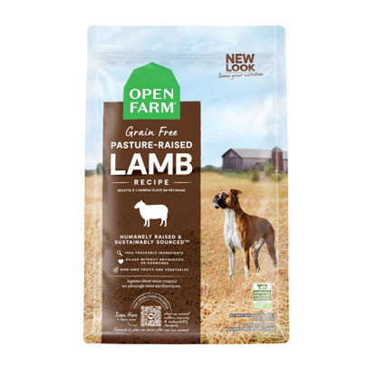 Picture of Open Farm Pasture-Raised Lamb Grain-Free Dry Dog Food, New Zealand Lamb Recipe with Non-GMO Superfoods and No Artificial Flavors or Preservatives, 4 lbs