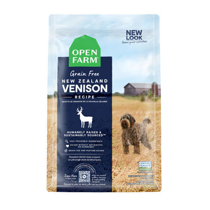 Picture of Open Farm New Zealand Venison Grain-Free Dry Dog Food, 100% Humanely Raised High-Protein Recipe with Non-GMO Superfoods and No Artificial Flavors or Preservatives, 4 lbs