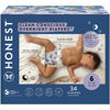 Picture of The Honest Company Clean Conscious Overnight Diapers | Plant-Based, Sustainable | Cozy Cloud + Star Signs | Club Box, Size 6 (35+ lbs), 34 Count