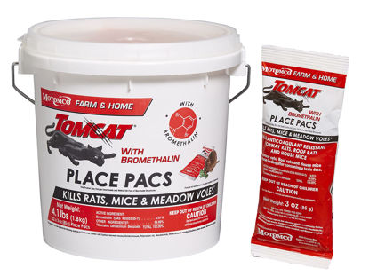 Picture of Tomcat Bromethalin Place Pacs Bait, Pest Control for Agricultural Buildings and Homes, Kill Rats and Mice