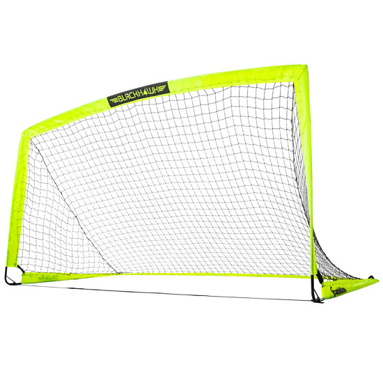 Picture of Franklin Sports Blackhawk Backyard Soccer Goal - Portable Kids Soccer Net - Pop Up Folding Indoor + Outdoor Goals - 6'6" x 3'"3' - Optic Yellow