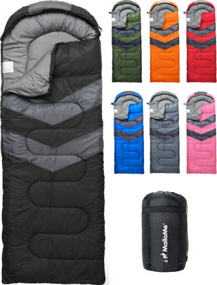 Picture of MalloMe Sleeping Bags for Adults Cold Weather & Warm - Backpacking Camping Sleeping Bag for Kids 10-12, Girls, Boys - Lightweight Compact Camping Essentials Gear Accessories Hiking Sleep Must Haves