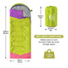 Picture of oaskys Camping Sleeping Bag - 3 Season Warm & Cool Weather - Summer Spring Fall Lightweight Waterproof for Adults Kids - Camping Gear Equipment, Traveling, and Outdoors