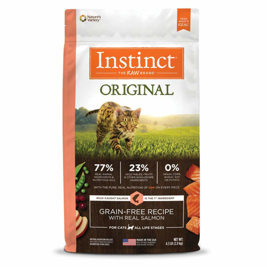 Picture of Instinct Original Grain Free Recipe with Real Salmon Natural Dry Cat Food, 4.5 lb. Bag