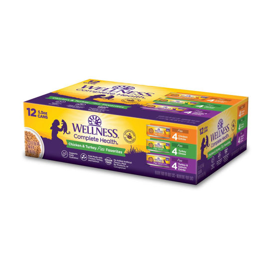 Picture of Wellness Complete Health Chicken & Turkey Pate Favorites Variety Pack, 5.5 Ounces Can (Pack of 12)