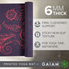 Picture of Gaiam Yoga Mat Premium Print Extra Thick Non Slip Exercise & Fitness Mat for All Types of Yoga, Pilates & Floor Workouts, Aubergine Swirl, 6mm