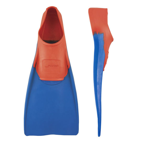 Picture of FINIS Swimming Rubber Fins, Red/Blue, M (US Male 5-7 / US Female 6-8)