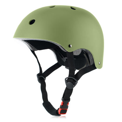 Picture of Kids Bike Helmet, Adjustable and Multi-Sport, from Toddler to Youth, 3 Sizes (Olive)