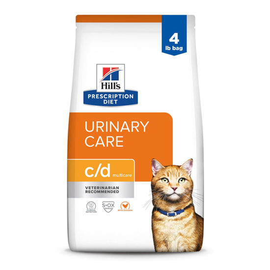 Picture of Hill's Prescription Diet c/d Multicare Urinary Care with Chicken Dry Cat Food, Veterinary Diet, 4 lb. Bag